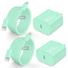 AISNI fast charger block with 10ft cable powering iPhone 14 on the go