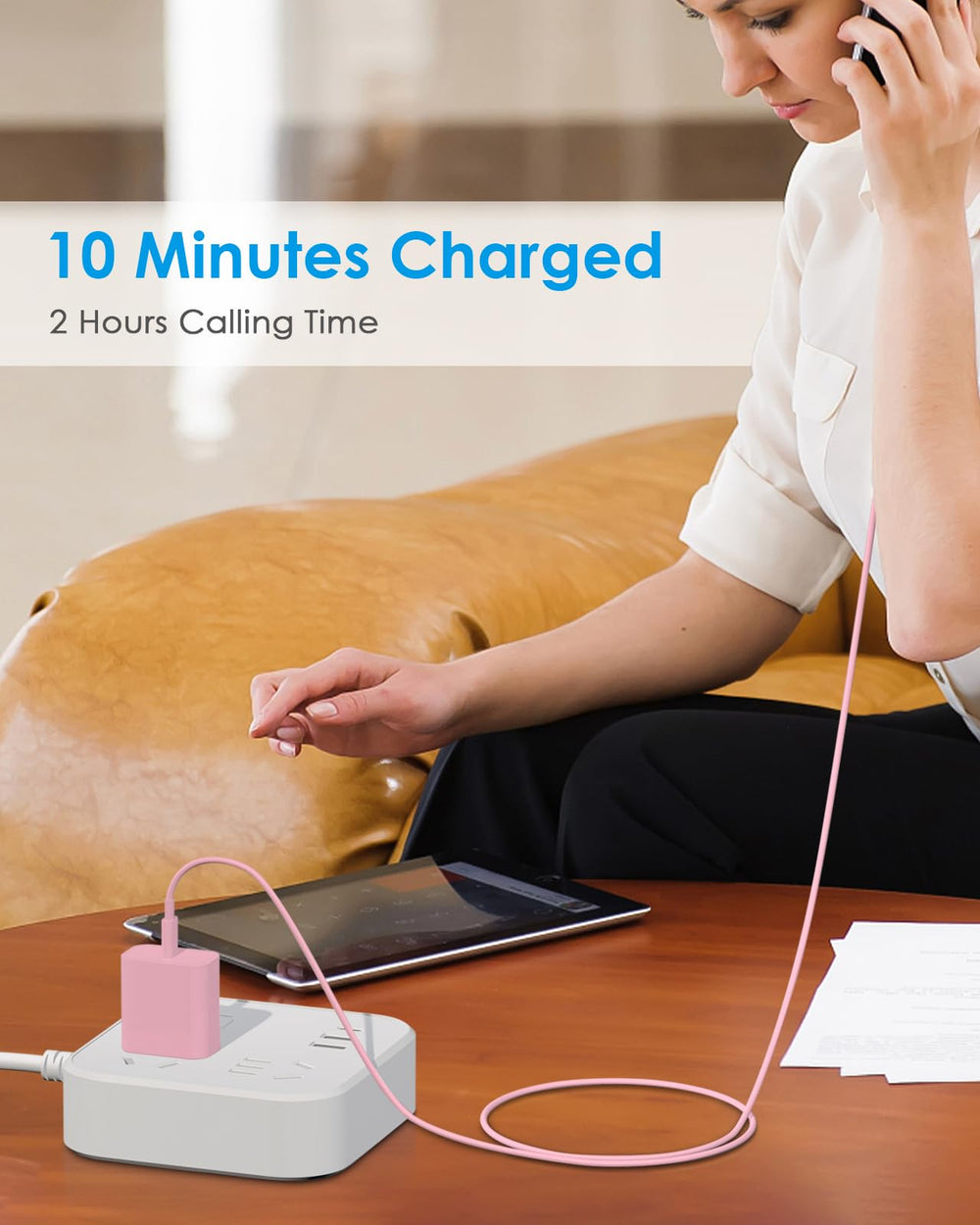 AISNI pink two-pack charger set ready for sharing