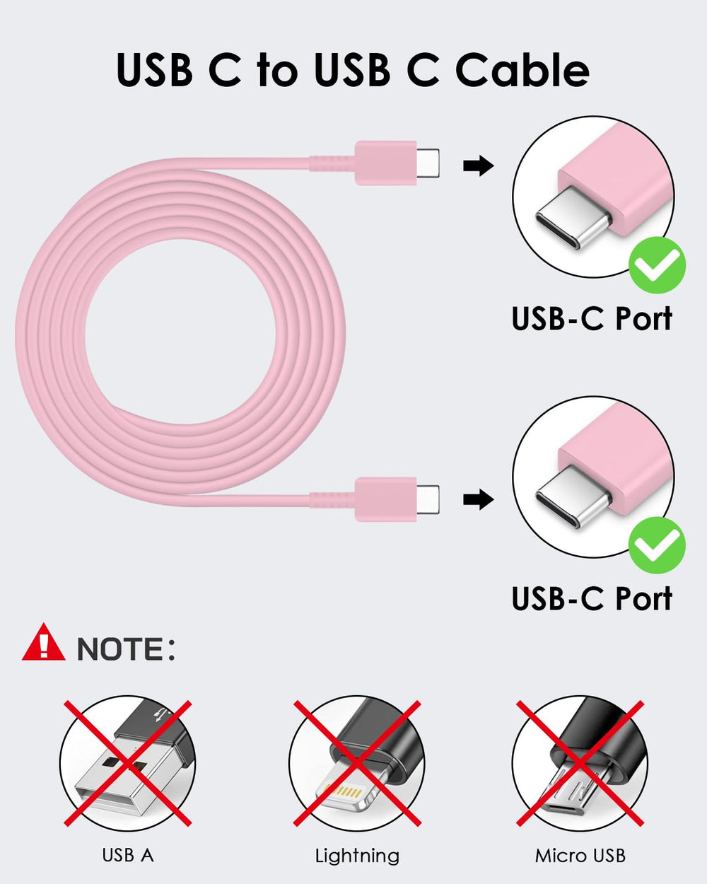 AISNI USB-C Charger with 6.6 ft cable extends charging reach