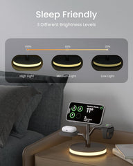 Magnetic alignment for quick, secure placement on the stand.