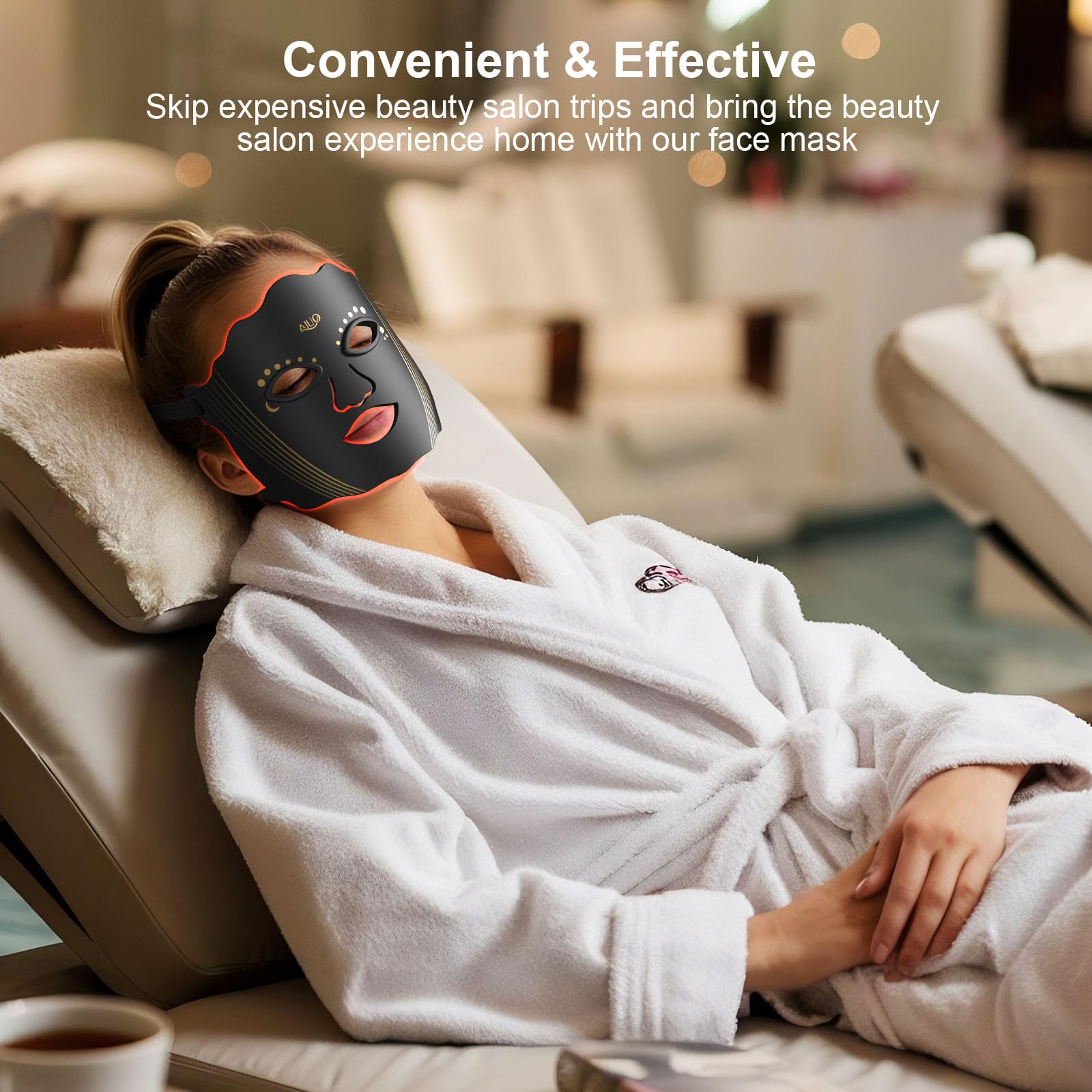 AIUO Red Light Mask multiple light modes for customizable sessions