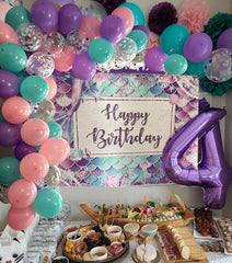 Aiwolf teal blue confetti balloons add sparkle and excitement to celebrations.
