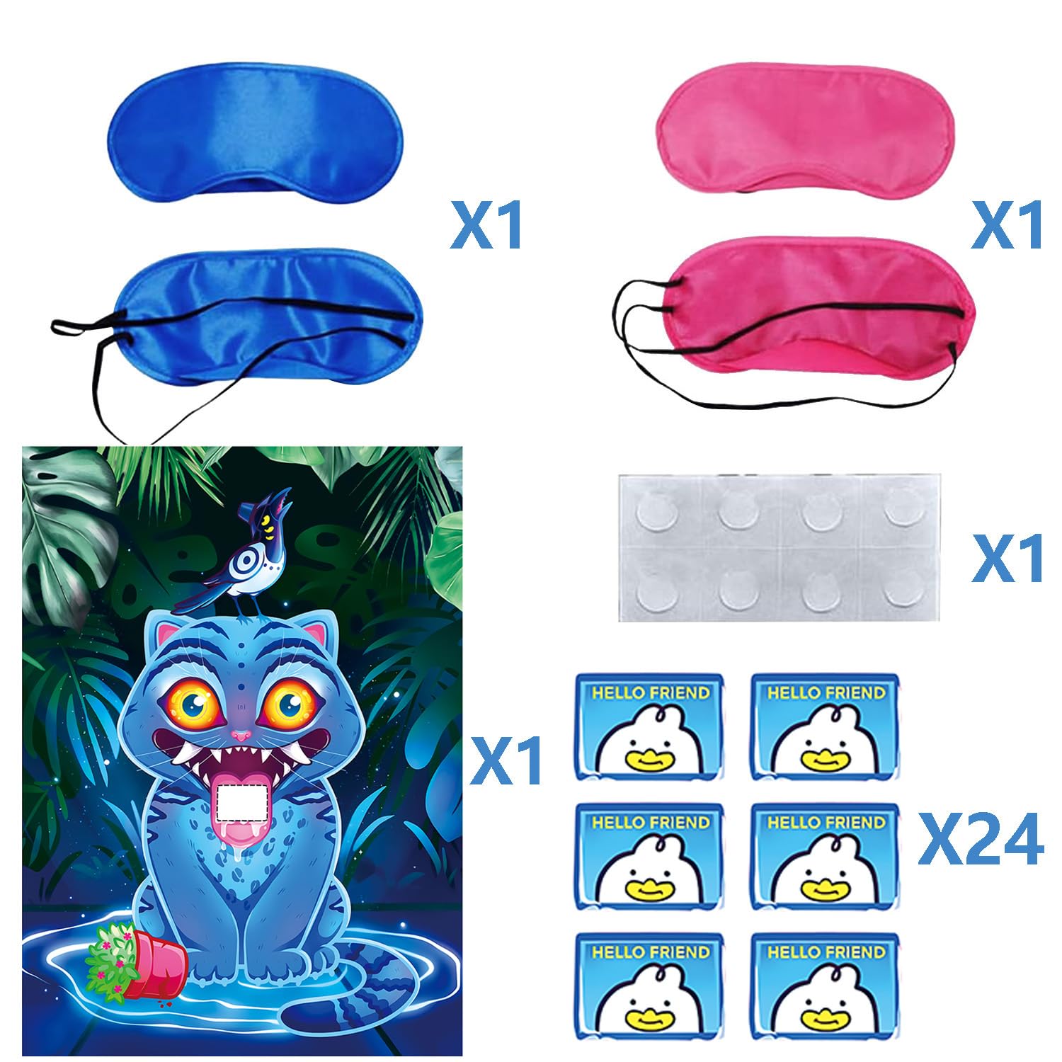 AIXPROBEAD Derpy pink blindfold for kid-friendly party games