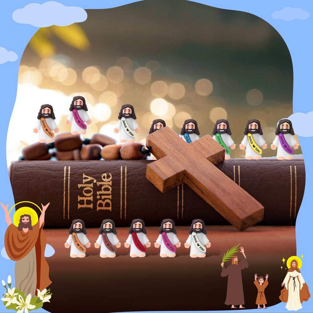 Ajabavbd small Jesus figurines—compact ornaments for home or school activities.