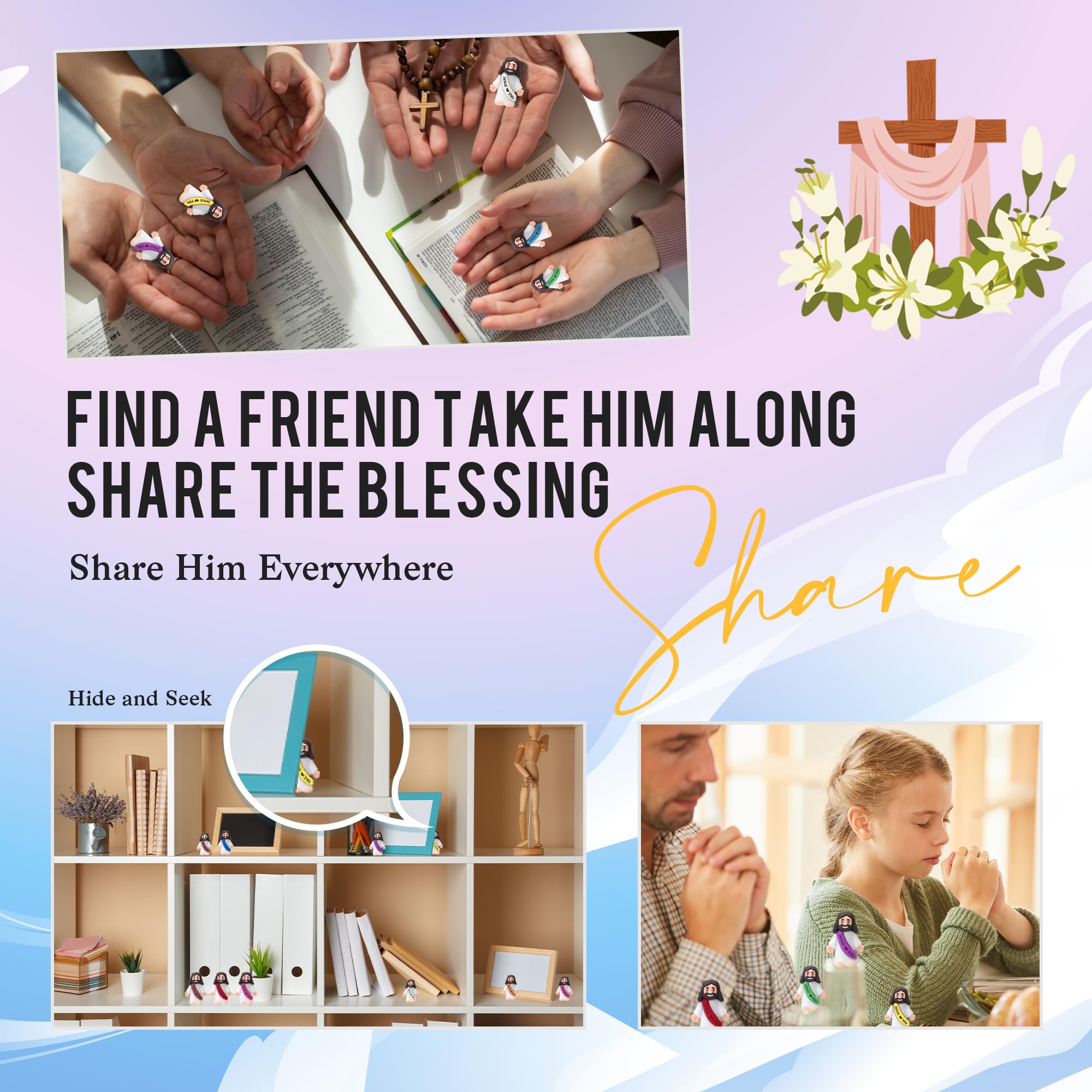 Ajabavbd Jesus figures for hide-and-seek and imaginative play.