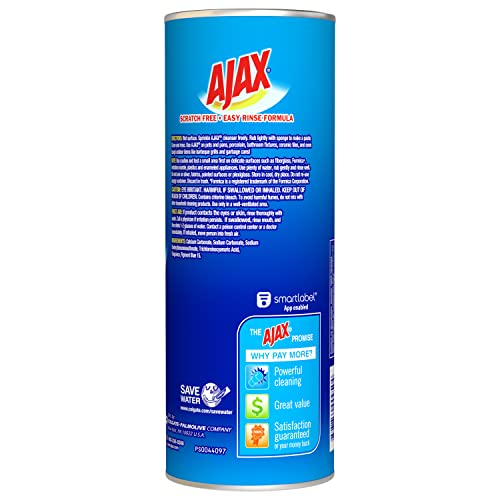 Ajax Powder Cleanser with Bleach dispensing scoop enables precise measurement and controlled cleaning