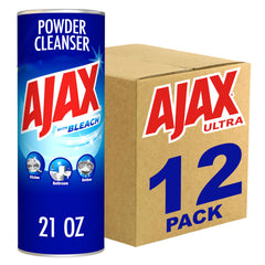 Ajax Powder Cleanser with Bleach pack of 12 box for powerful stain removal on multiple surfaces