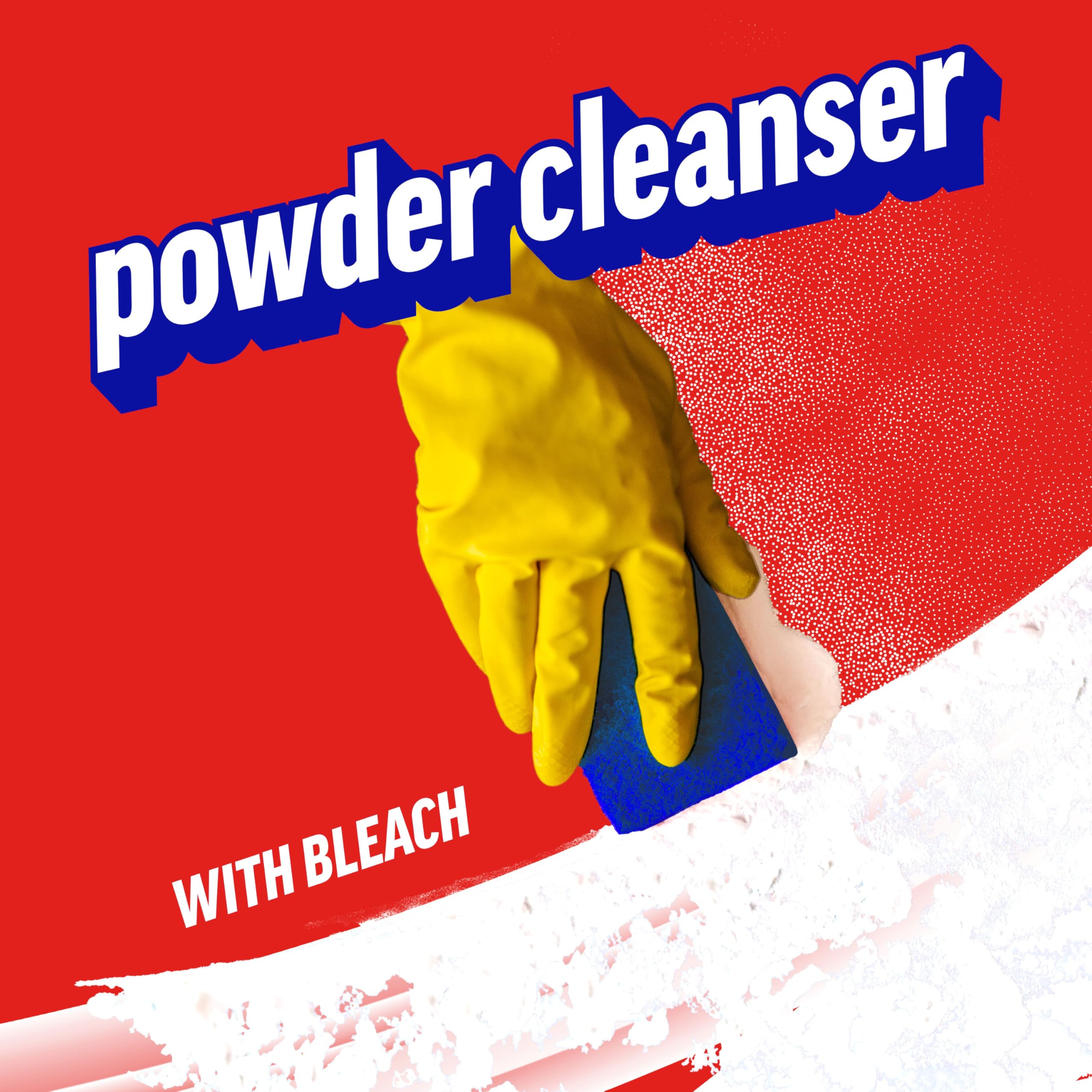 Ajax Powder Cleanser with Bleach porcelain tile detail showing cleaned grout lines