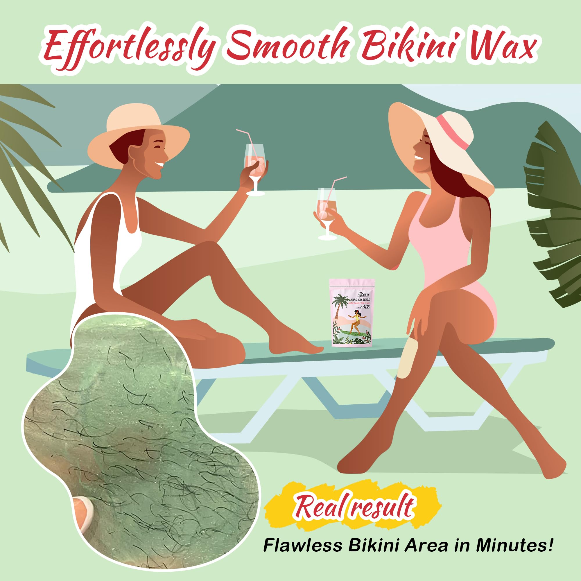 Ajoura Aloe Hard Wax Beads for bikini area waxing with gentle aloe