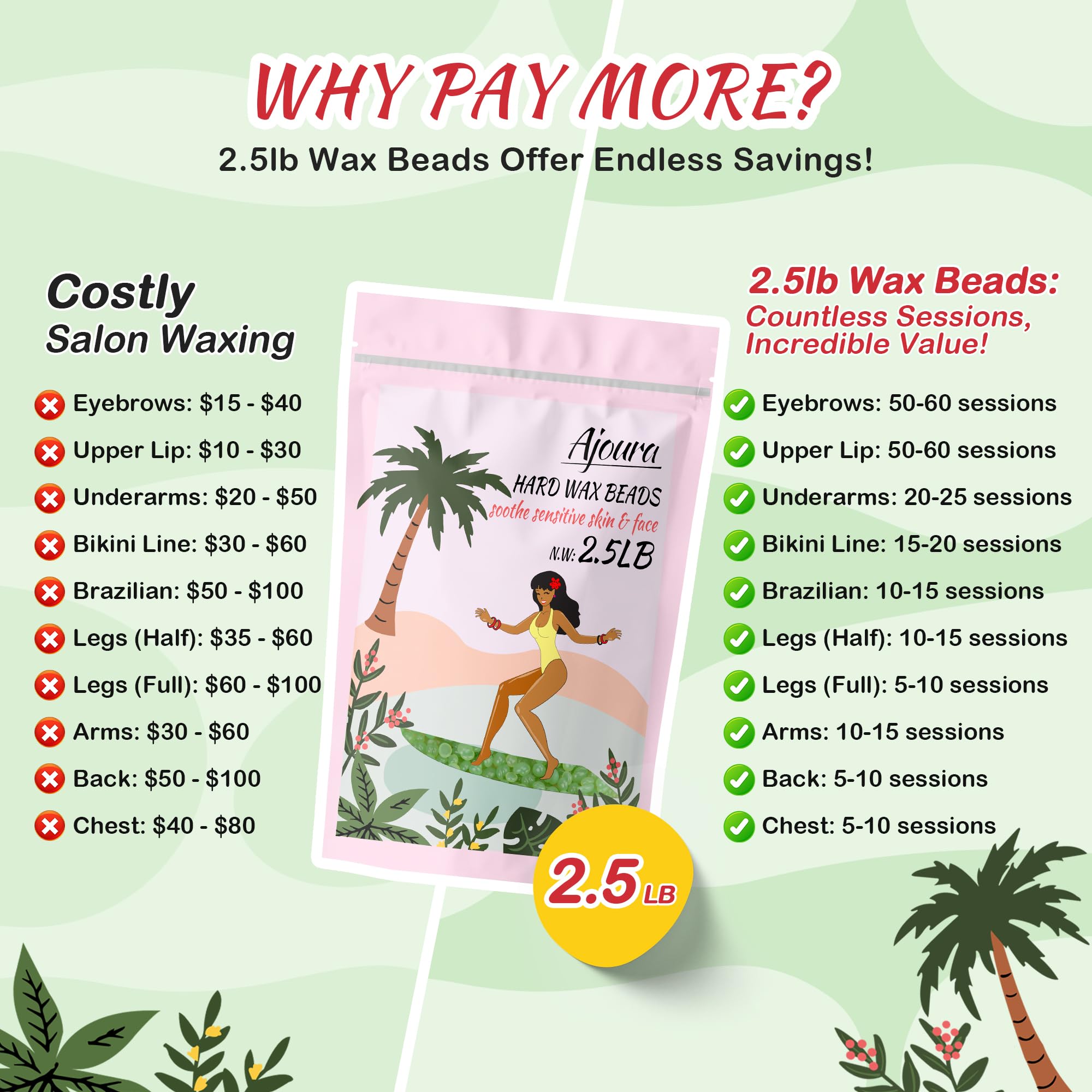 Ajoura Aloe Hard Wax Beads minimal residue after removal