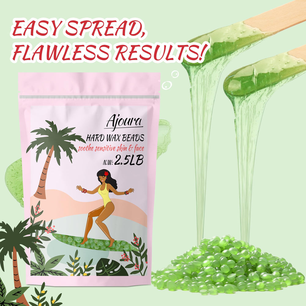 Ajoura Aloe Hard Wax Beads soothe sensitive skin during waxing