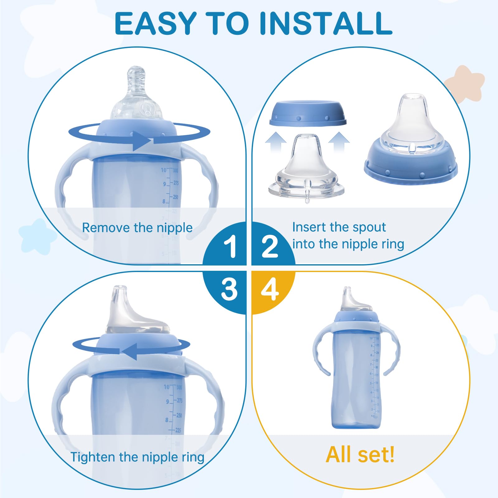 Ajrwiiy transition spout helps kids learn to drink