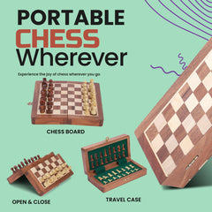 Ajuny acacia wood chessboard with premium finish for timeless appeal.