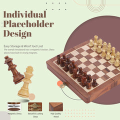 Ajuny folding chess board with secure latch for easy travel.