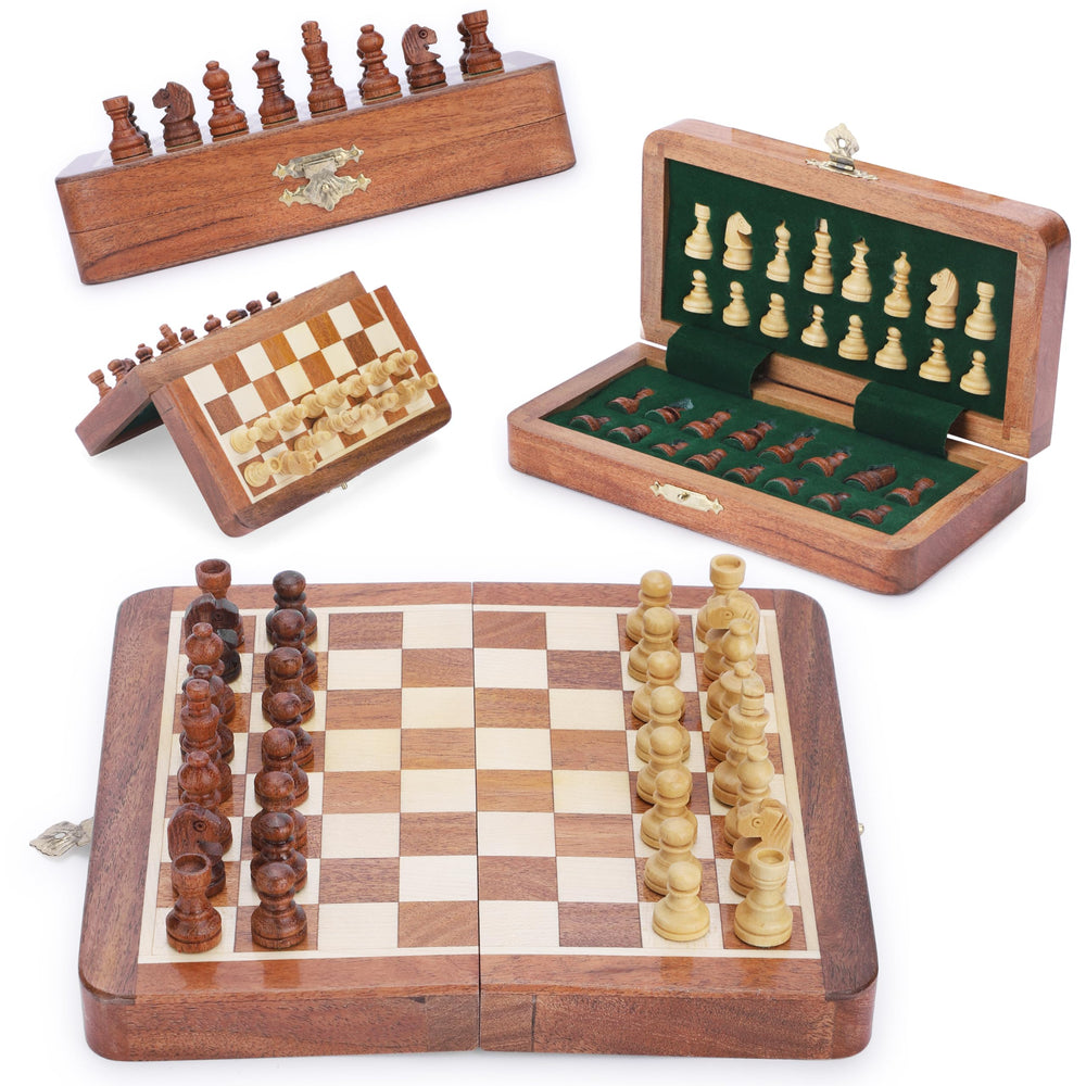 Ajuny magnetic travel chess board for on-the-go strategy sessions.