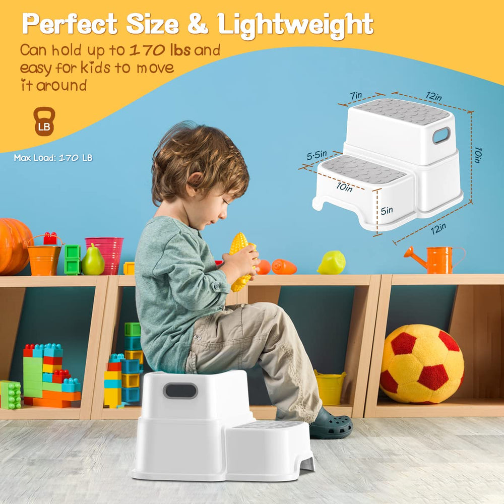 AJVV step stool sized to reach sinks for hand washing