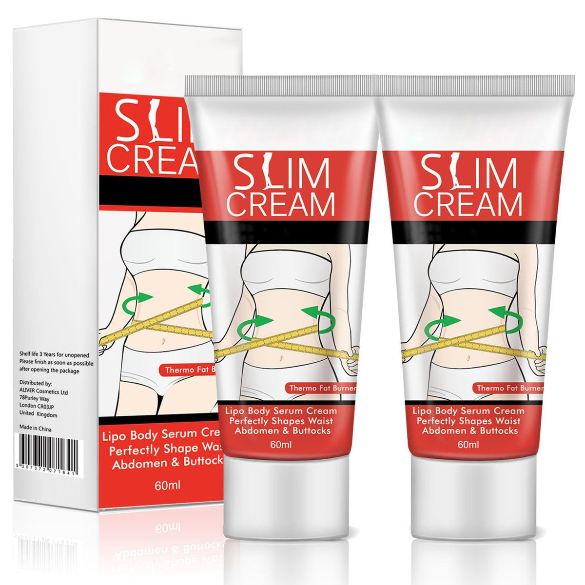 Akareni Hot Cream applied to belly area for slimming potential