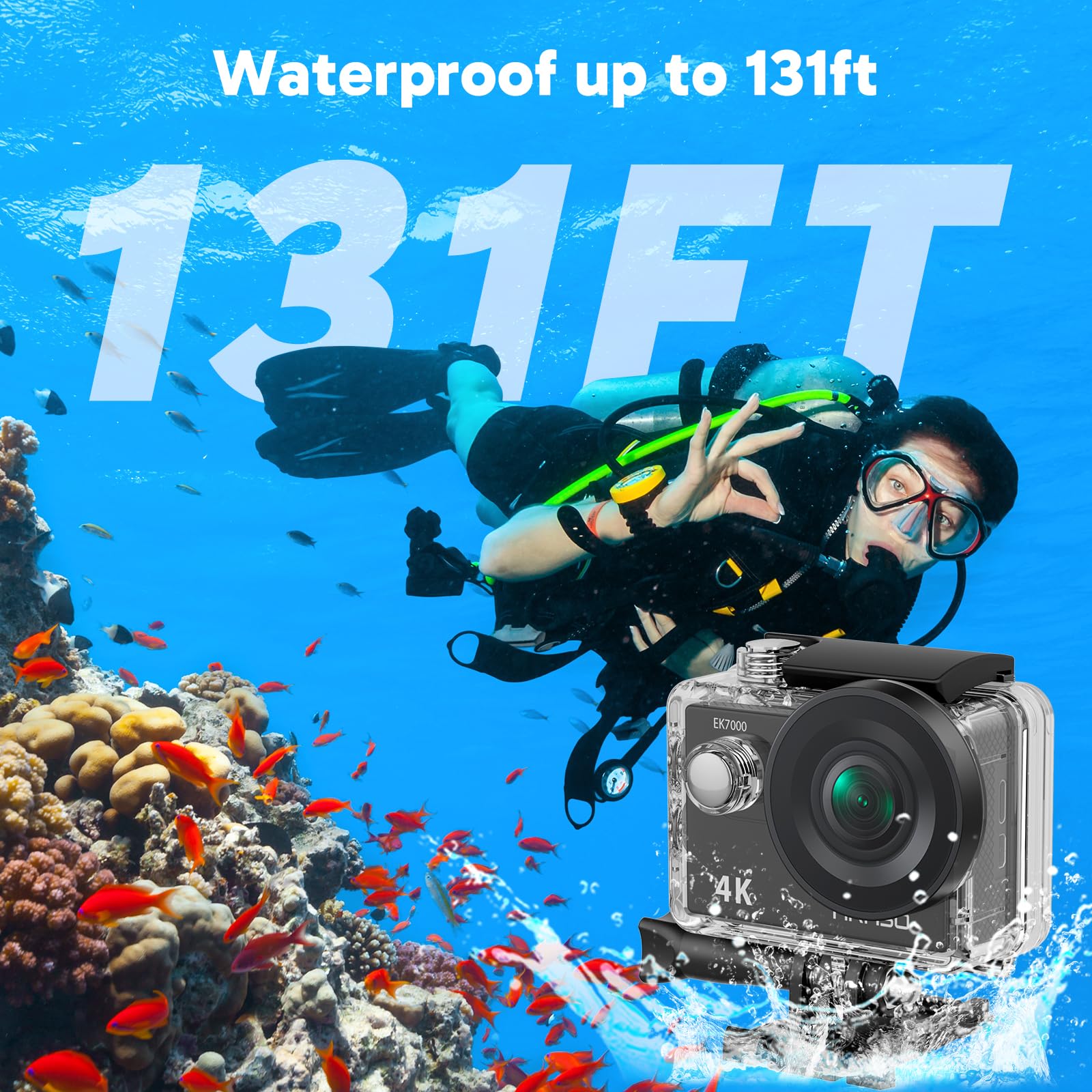 AKASO EK7000 waterproof to 131ft for underwater moments