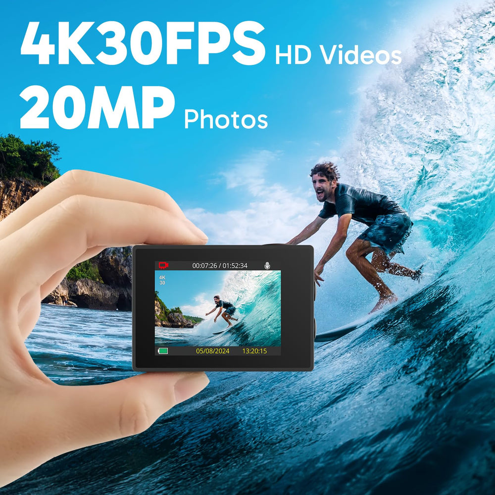 AKASO EK7000 side profile highlighting compact design for on-the-go filming.