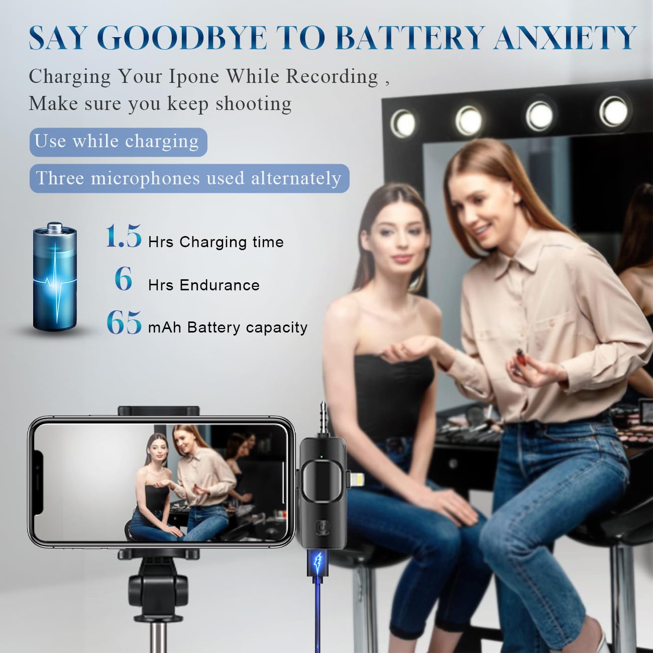 Akcswo 2.4GHz digital transmission supports stable live streaming.