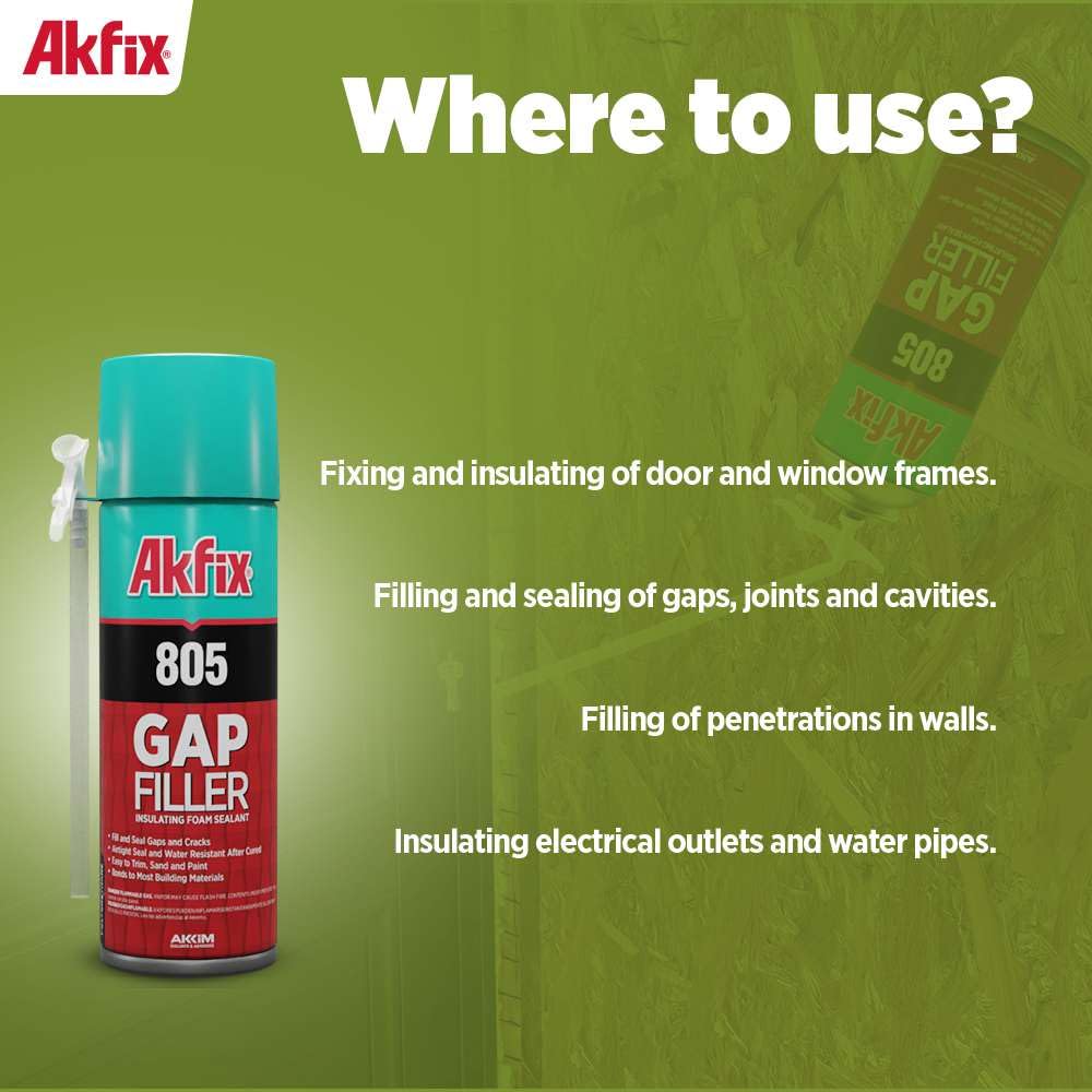 Akfix 805 cured foam is rigid, trimable, and paintable for clean finishes