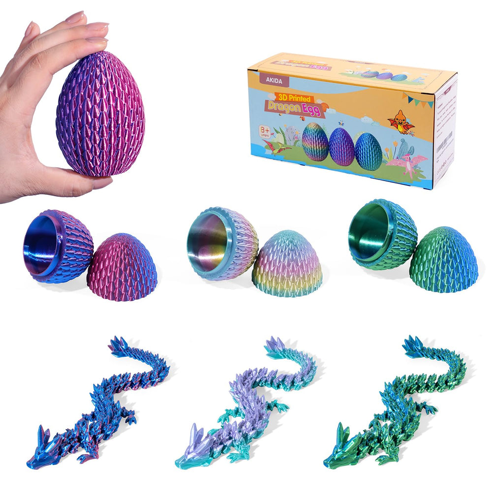 AKIDA dragon eggs blue inside for immersive fidgeting and desk display.