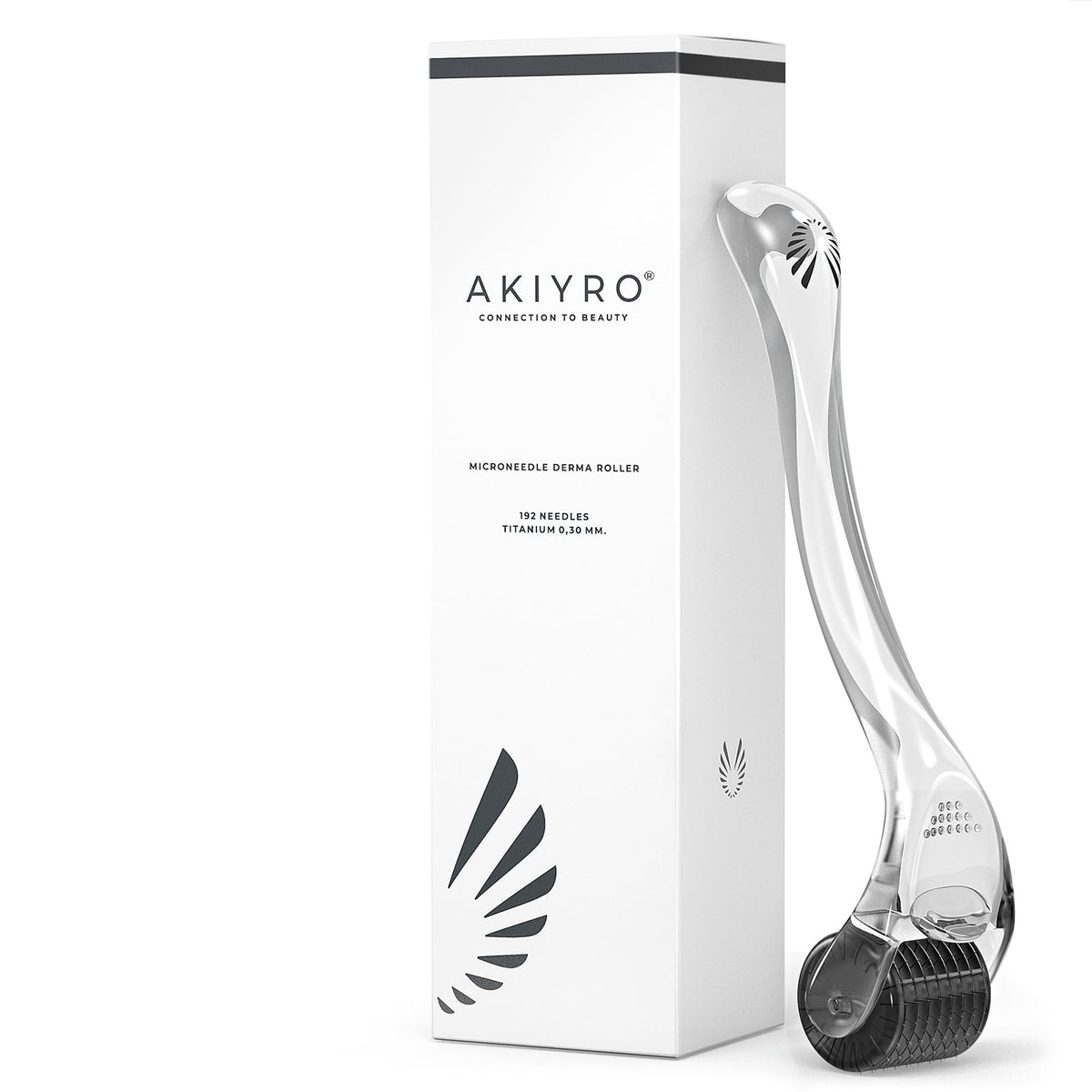 AKIYRO Derma Roller 0.30mm close-up with 192 needles for at-home use