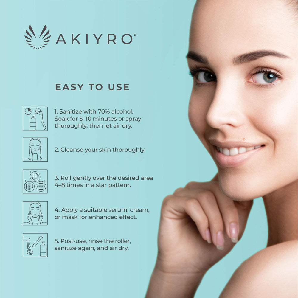 AKIYRO Derma Roller ergonomic handle for comfortable sessions