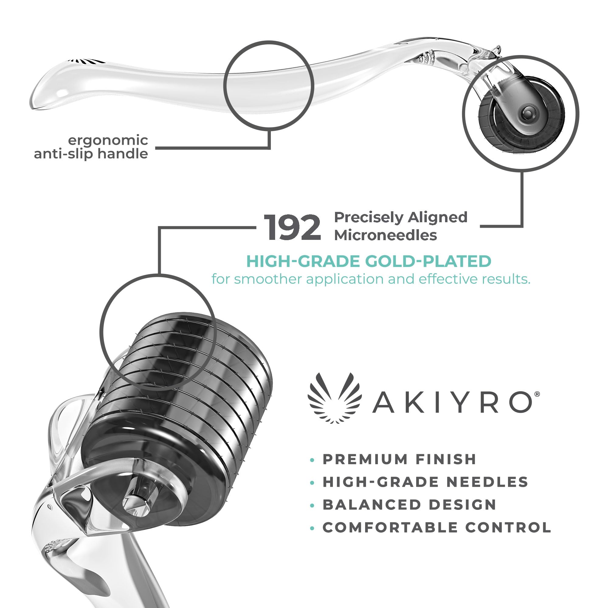 AKIYRO Derma Roller used on scalp for a refreshing personal care routine