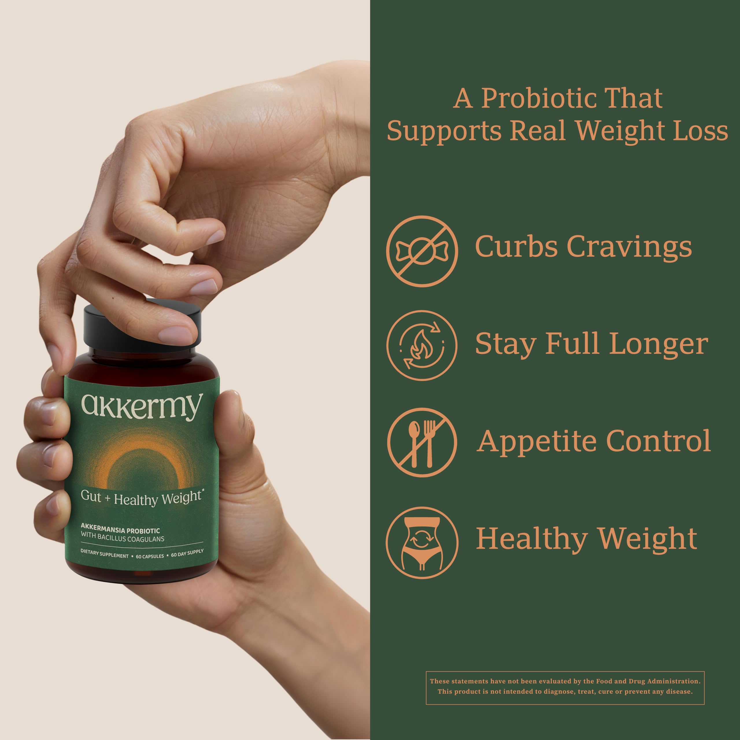Akkermy in-use daily routine image showing a convenient take-anytime habit for cravings awareness.