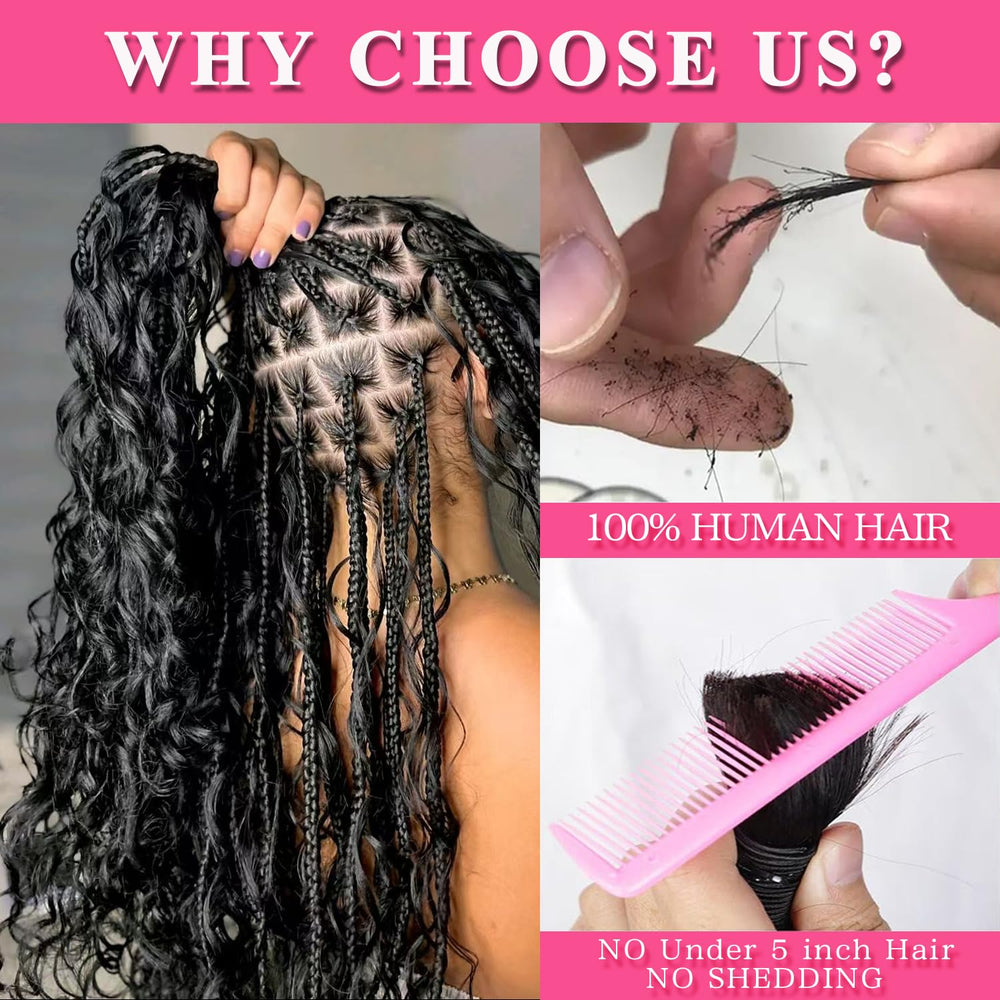 AKONSOUL 14-24 inch bulk hair offers flexible length for boho braids.