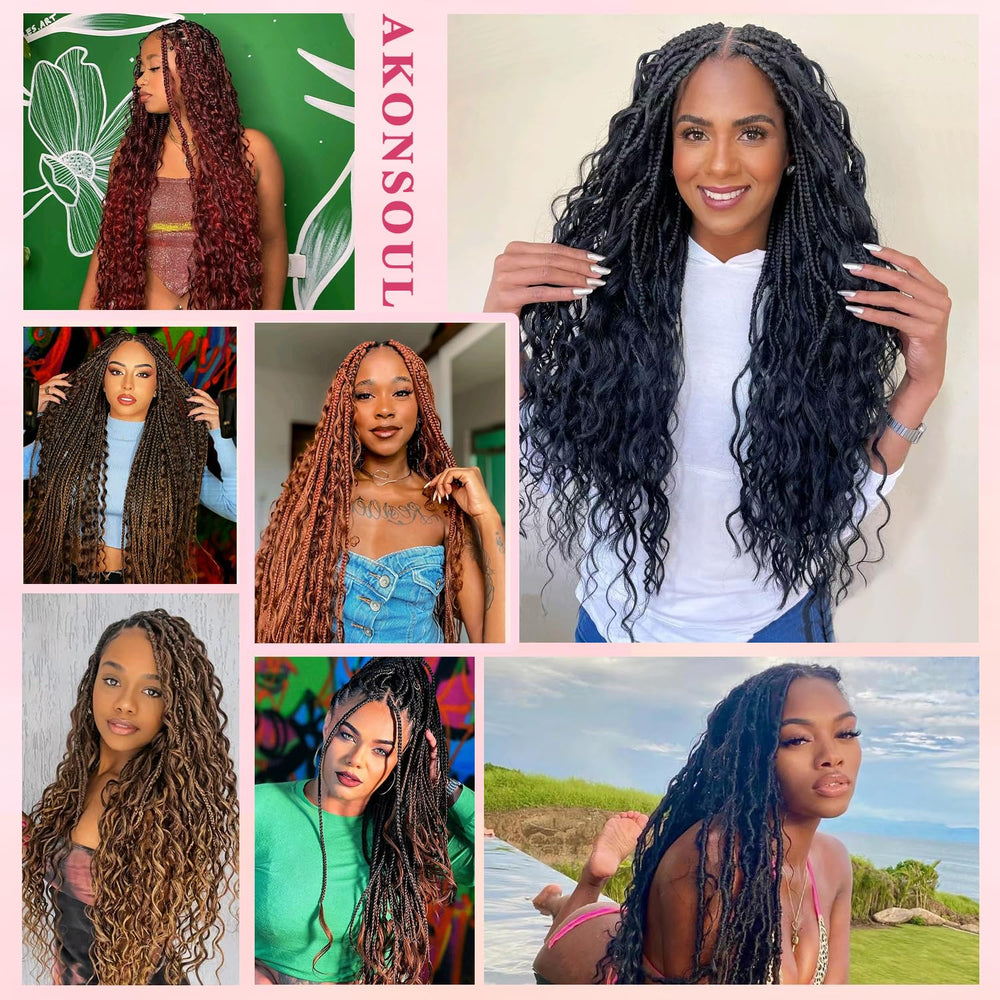 AKONSOUL boho goddess look hair helps achieve festival-ready braids.