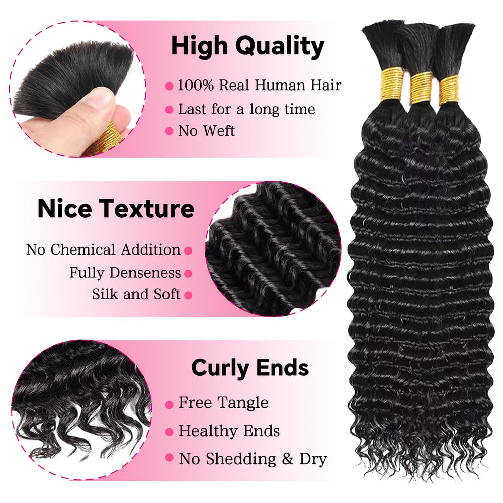 AKONSOUL natural-color bulk hair blends easily with most natural shades.