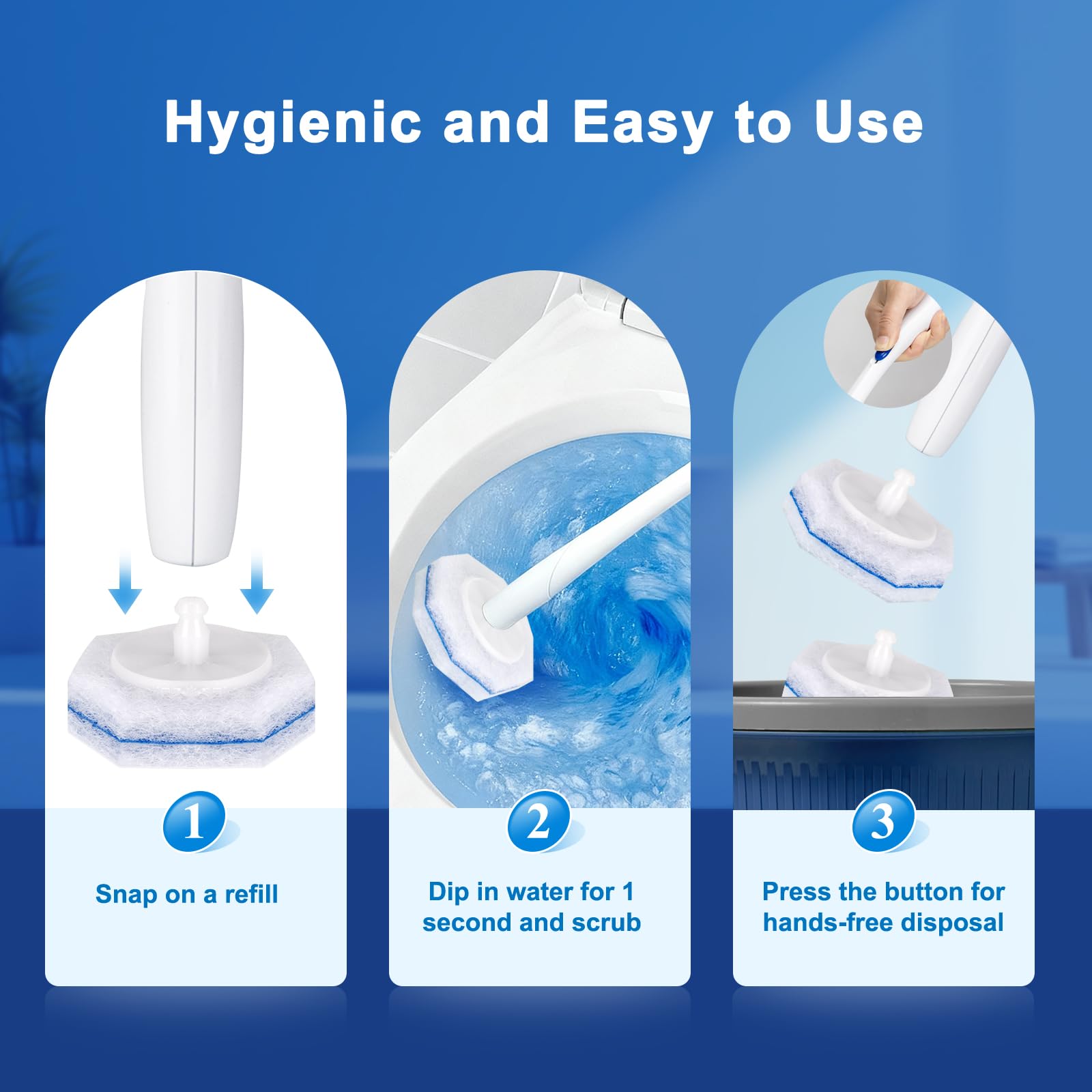 Akopryc touch-free disposal promotes hygienic bathroom cleanup.