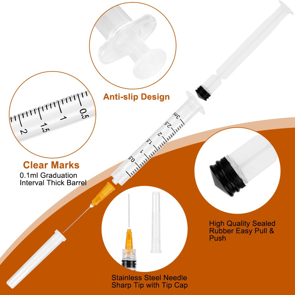 AKRAF syringe with clear scale for accurate liquid reading.