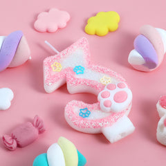 Akurieey dog-cat cake topper in pink paw detail for celebrations