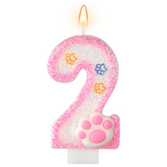 AKURIEEY dog paw cake topper in pink for pet birthdays