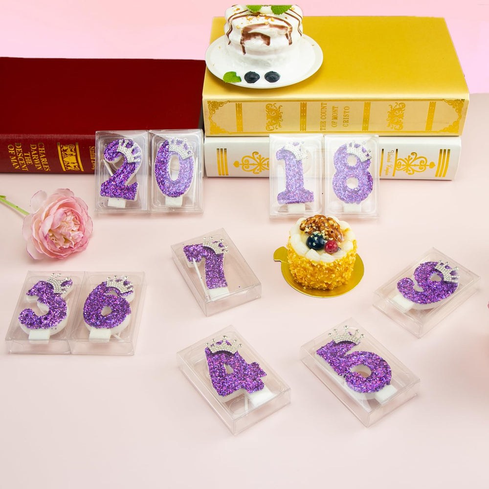 AKURIEEY glitter-number-candle is a stylish gift-ready accent.