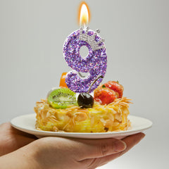 AKURIEEY Number 9 cake topper glitter creates eye-catching focal point on dessert