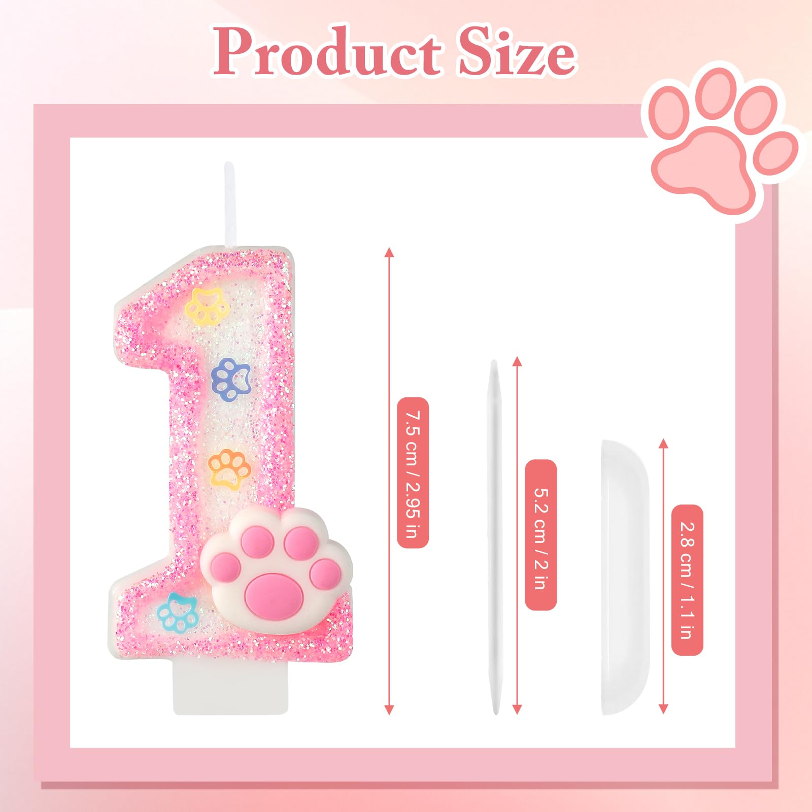 AKURIEEY paw print candle holder keeps cakes intact during insertion.