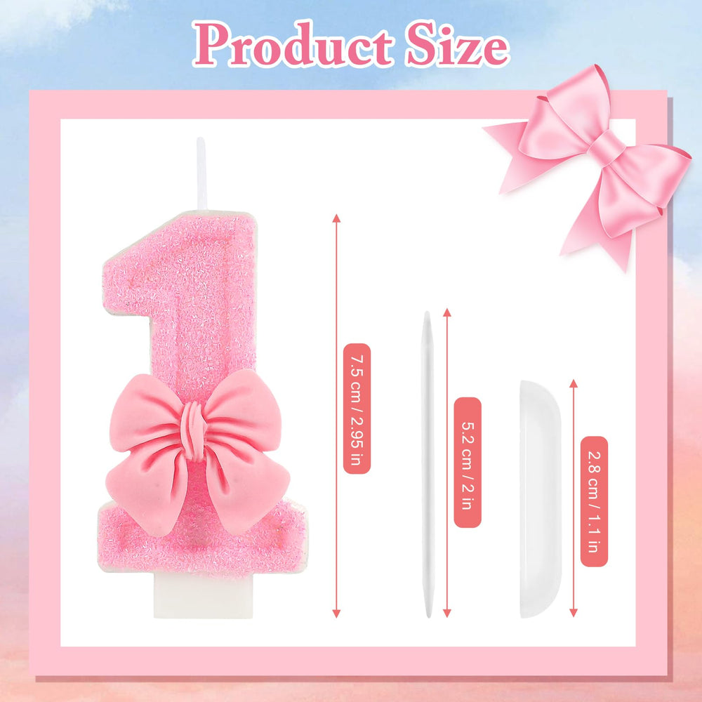 AKURIEEY pink bow candle on cupcakes, a stylish party accent