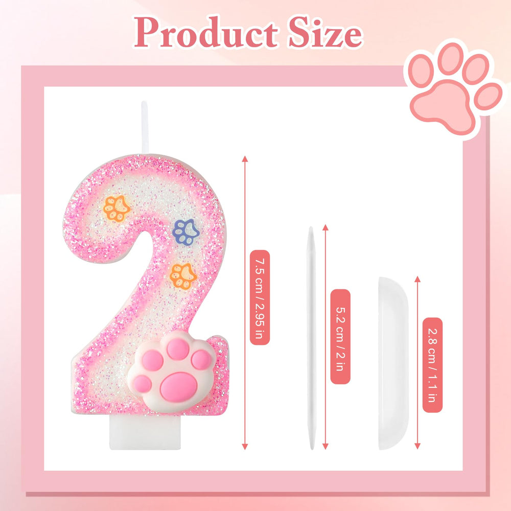 AKURIEEY pink number 2 candle for celebrations