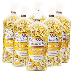 AL DENTE Carba-Nada egg fettuccine pack six for convenient keto-friendly meals.