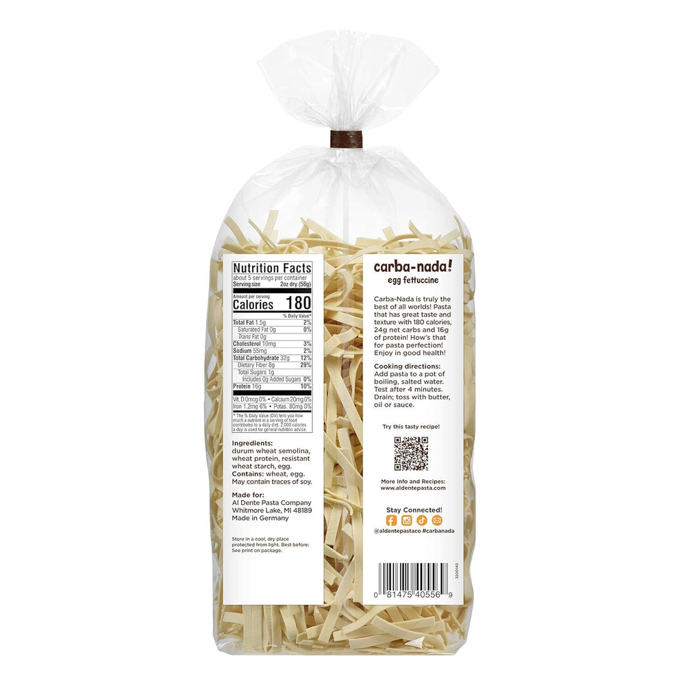 AL DENTE Carba-Nada quick cook time highlights dinner ready in minutes.