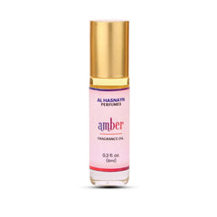 AL HASNAYN Amber Perfume Oil Roll-On bottle close-up with long-lasting aroma