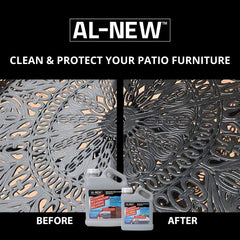 AL-NEW Aluminum before-after on patio furniture for renewed color.