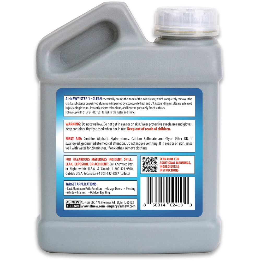 AL-NEW heat and UV exposure restoration on aluminum surfaces.
