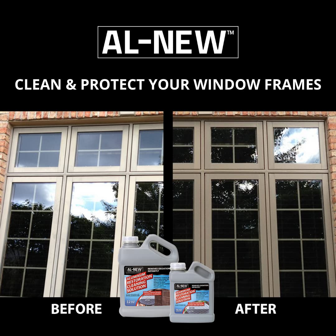 AL-NEW multi-surface cleaner on metal showing protective coating.
