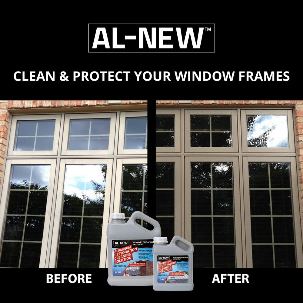 AL-NEW multi-surface cleaner on metal showing protective coating.