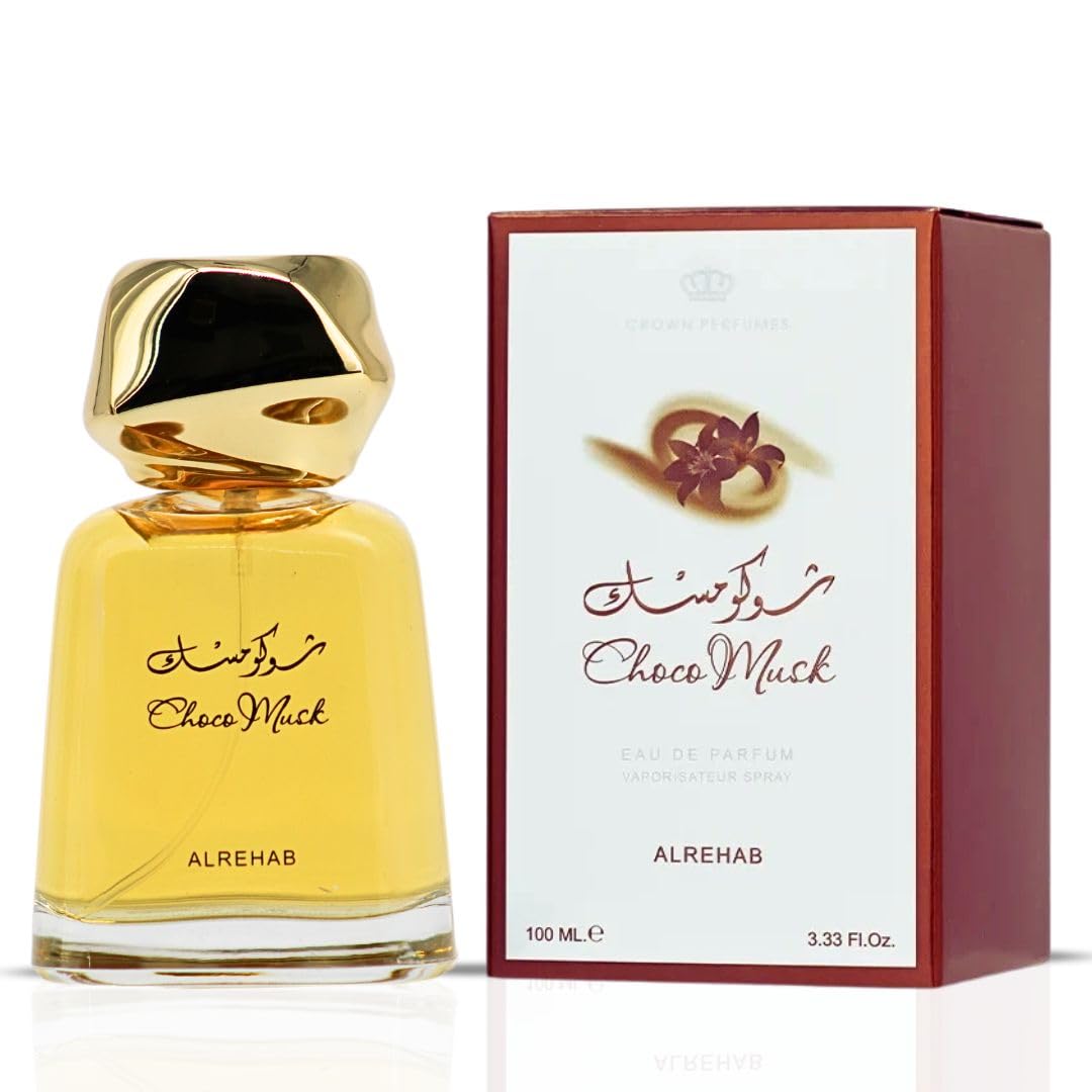 Al-Rehab Choco Musk packaging emphasizes elegant, gift-ready presentation